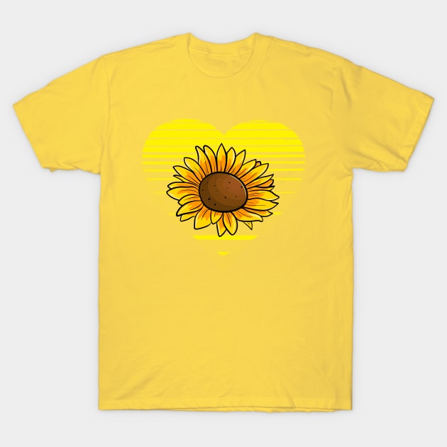 Sunflower lover, sunset heart. Farmers and nature lovers gift T-Shirt by alcoshirts